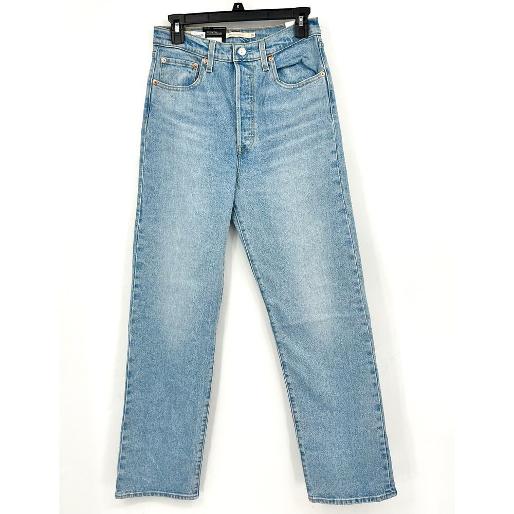 LEVI'S Womens Ribcage Straight Leg Jeans 28x32 Size 6 Light Wash 79078-0010 NWT - Picture 5 of 14